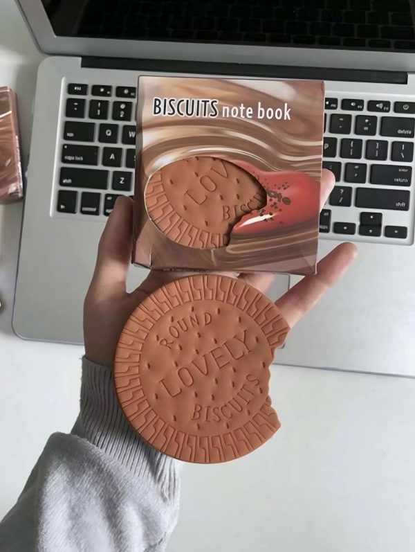 Biscuit Shaped Notebook – 80 Pages Round Steno Pad For Students, Artists & Kids – Fun Chocolate Biscuit Design, Portable Memo Notepad For Notes, Sketching, Doodling & Creative Writing - Image 2